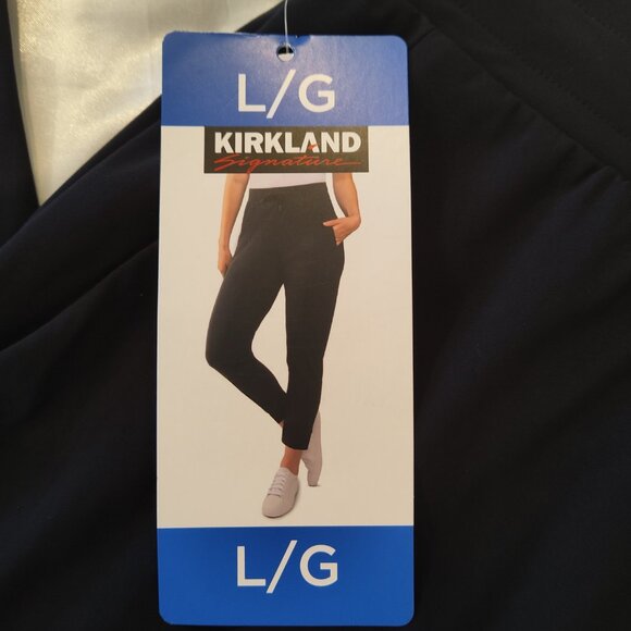 NEW Kirkland Signature Ladies Active Pull-on Black Pants Drawstring Waist Large - Picture 3 of 6